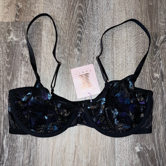 NWT Savage X Fenty Butterfly Wings Unlined Lace Tulip Cup Bra - Picture 2 of 4